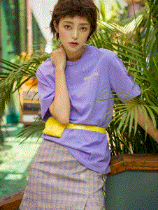 AIRIQI爱蕊崎女装新品淡紫色休闲T恤