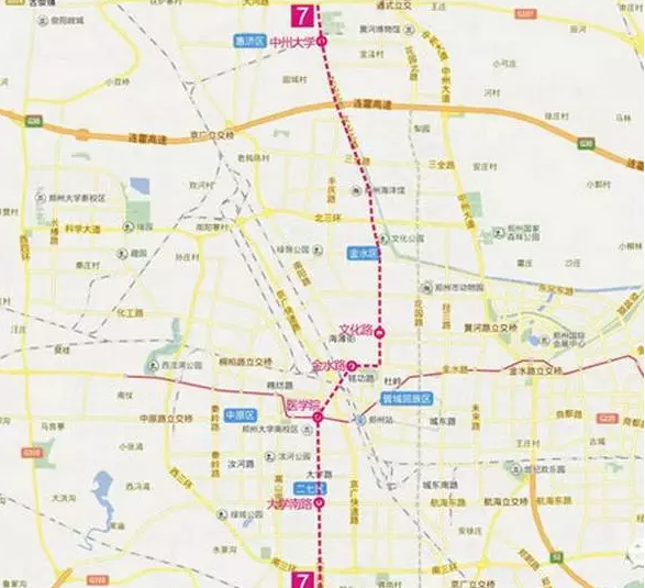 郑州7条地铁新线路线图